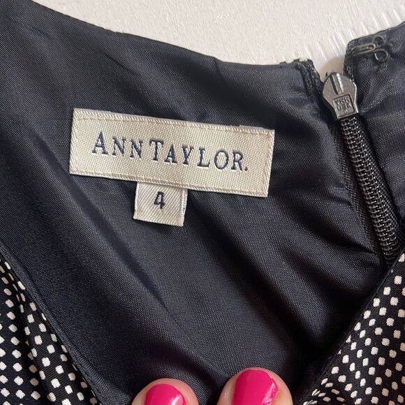 Ann Taylor Polka Dot Side Tie MIDI Dress - Picture 4 of 6